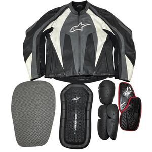 Alpinestars Stunt Leather Kevlar Jacket 44 Large Complete Armor & Pads 2000s Y2K